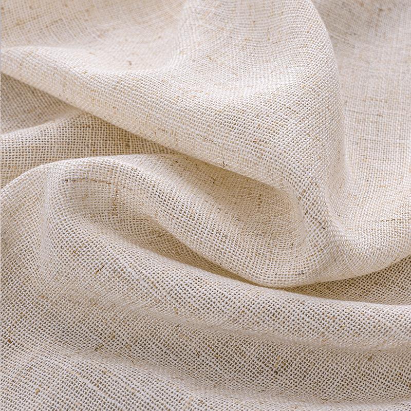 Natural Texture Semi-Blackout Door Curtain Linen Exterior Privacy Screen Self-Adhesive No Drill Installation Woven Interior Partition
