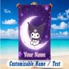 Beach Towel Custom Name Text, Quick Dry Large Towel For Beach HomeKuromi