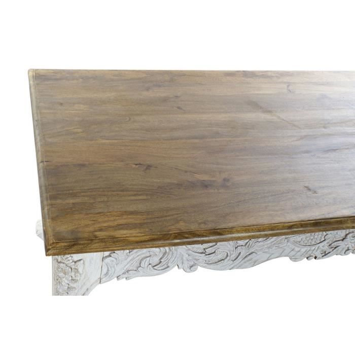 Table de salle à manger - Bois de manguier - 180 x 90 x 80 cm - Finition patinée - Style ethnique