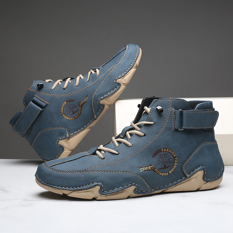Autumn Winter Handmade Split Leather Boots Men Shoes Comfortable Ankle Boots For Men Casual Shoes Moccasins Men Boots