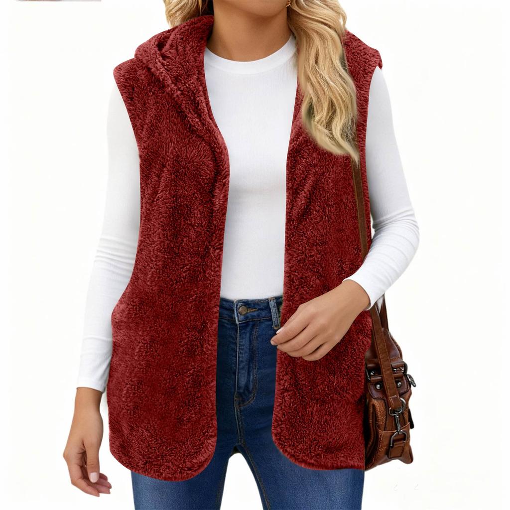 Women's  Hoodies Oversized Fleece Long Pullover Hooded Sweatshirts Casual Sleeveless Hoodie Jacket