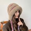 New Soft Autumn and Winter Cap All-match Wool Hat Warm Plush Hats Simple Tassel Warm Caps Elasticity Plush Earmuffs Hats