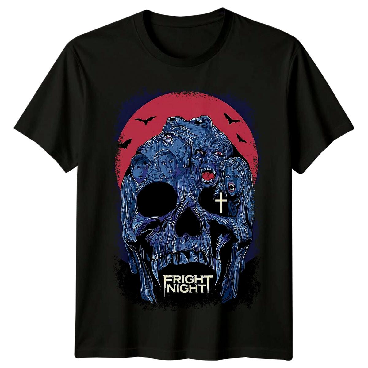 

Fright Night (1985) Movie Poster Inspired 100% Cotton T-shirt Mens Tees Top Retro Classic Fans Tee Unisex L