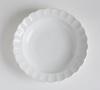 Set of 5 White Dinnerware Floral Reinforced Tiara Pure for and Curry Plates, Shape, Shatter-Resistant, Porcelain, White, Ruffled, 23cm, Pasta, Soup,