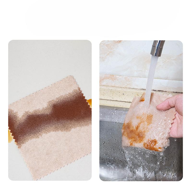 Loofah Cloth Absorbs Oil Without Sticking or Shedding, Is Easy To Clean, and Is A Water-absorbing Cloth for Cleaning Glass and Dishes