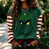 Women's Fashion Long Sleeve Neck Pullover Sweatshirt with Christmas Print