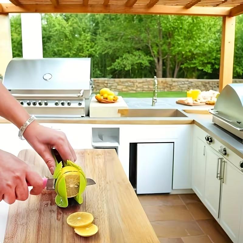 Multifunction Vegetable & Egg Slicer Tongs ABS Plastic Tomato Lemon Potato Cutting Holder Kitchen Slicing Tool