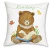 Home Decor Animals Reading: Cute Pet Bookish Pillow Covers Pattern Cushion Cover Suitable For Sofa Bedroom Car Pillow Cover