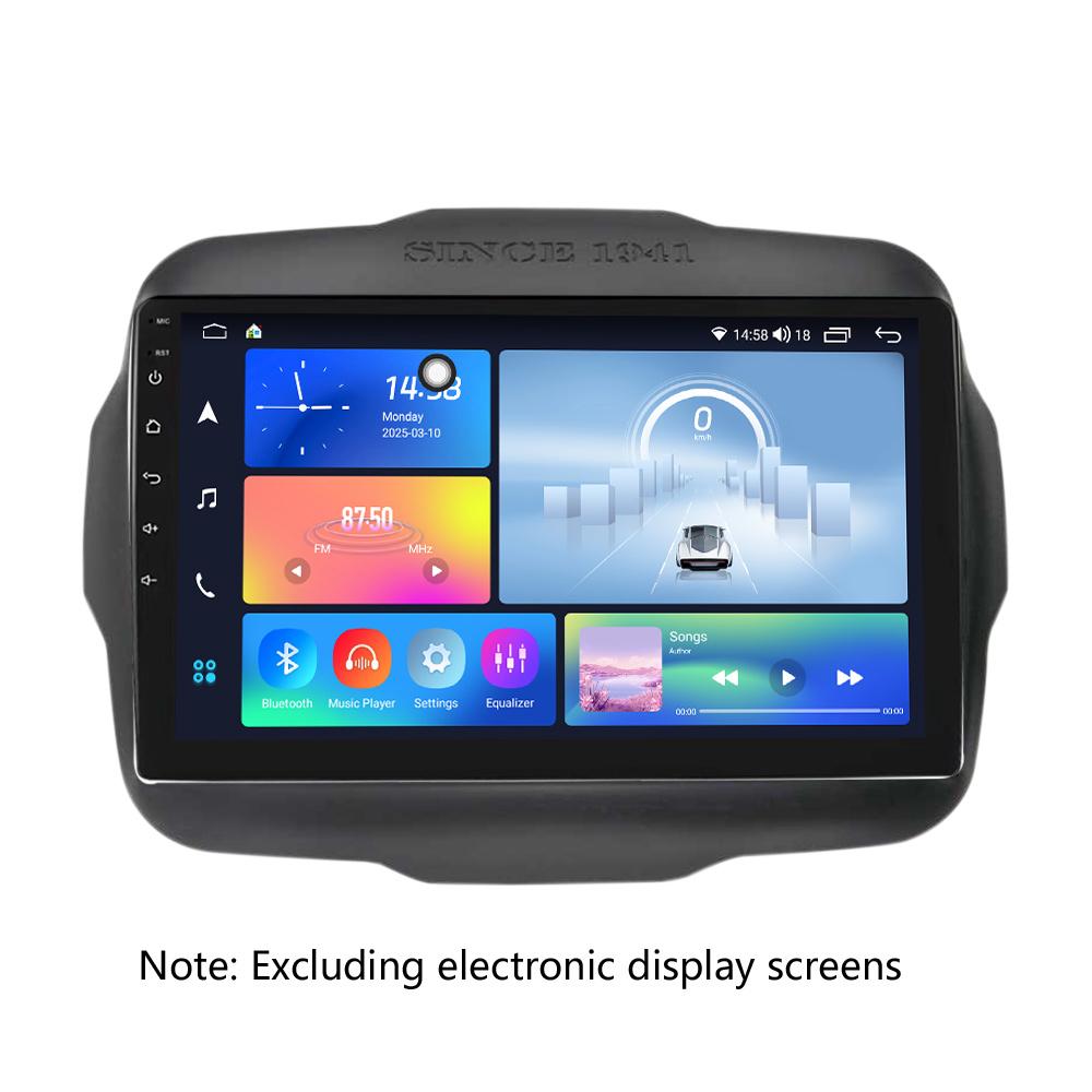 Car Radio Fascia for Jeep 2016-2020 Android Screen Multimedia Navigation Frame Durable Plastic Replacement Dashboard Trim