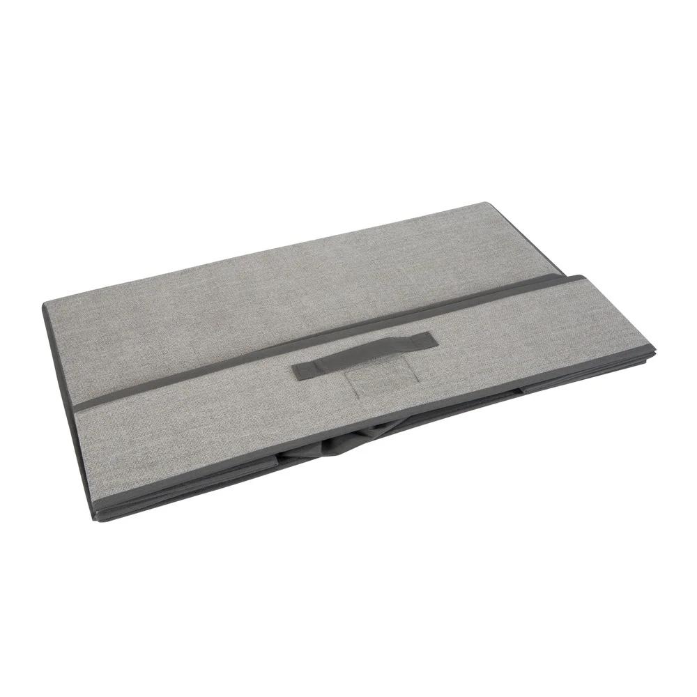 Under Bed Storage Box Breathable Non-Woven Organizer Stackable with Flip Top Cover Handle Label Window Strong Durable Off-Season