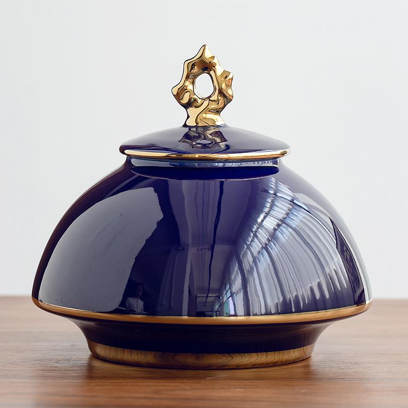 Ceramic Tea Caddy Household Sealable Tea Caddy Kitchen Condiment Storage Jar Dried Fruit Candy Storage Jar Home Decoration