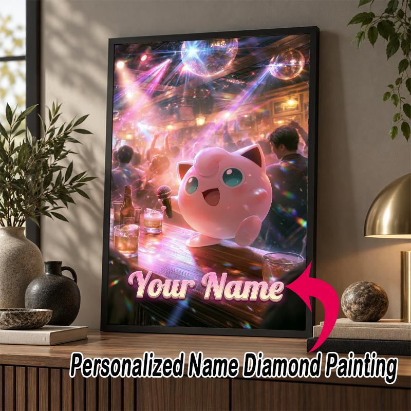 Personalized Jigglypuff Diamond Art Custom Name 5D Diamond Painting Full Drill DIY Craft