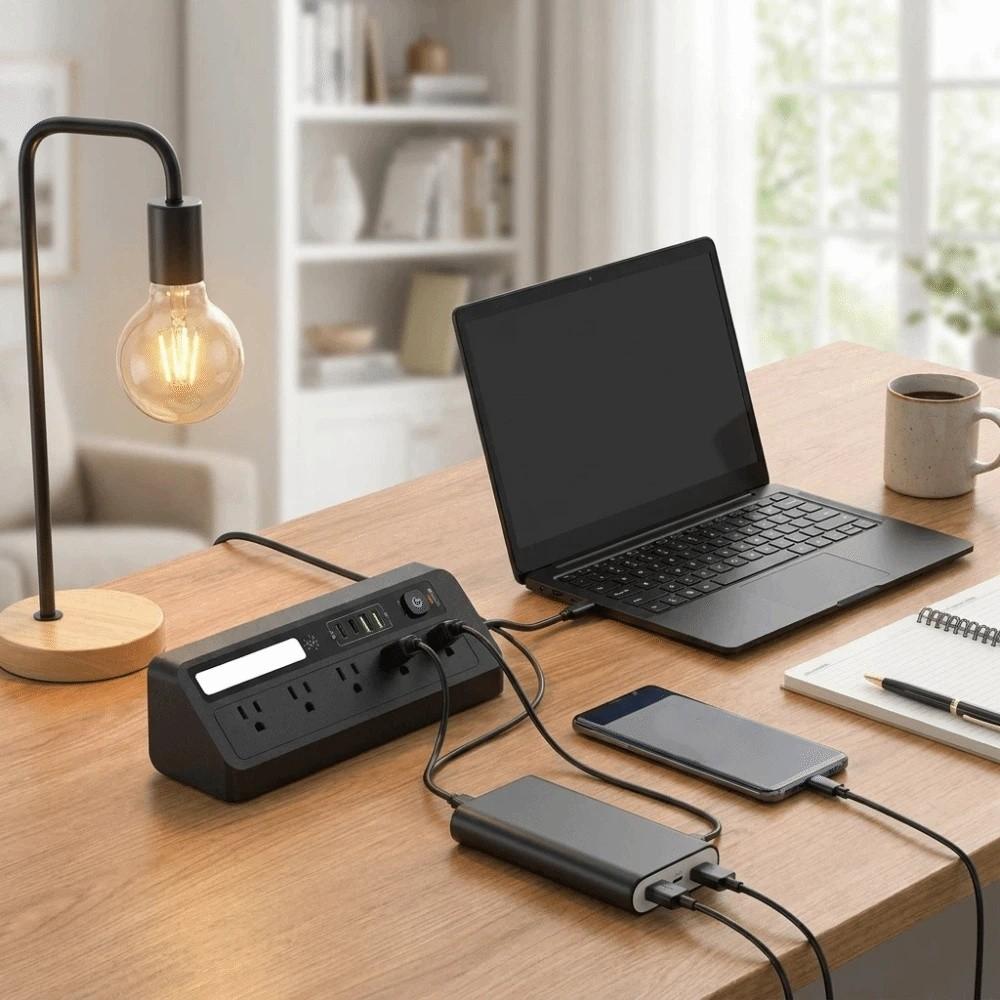 3 Color Desktop Charging Strip Touch Activated USB Charging Station  Dorm Tables