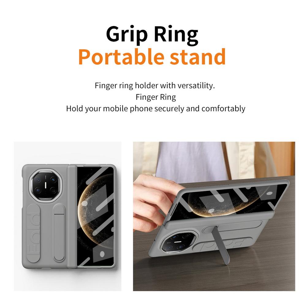 Multifunctional Kicktand Wrist Strap Folding Tempered Glass Protective Film Case For Huawei Mate X6 Mate X5 X3 Protect Cover