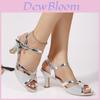 Summer Womens Glitter High Heels With Open Toe Design For Party And Casual Wear