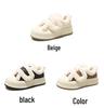 Women's Cotton Shoes Winter 2024: Soft-Sole Plus Velvet White Sneakers with Magic Stickers, Size 34.