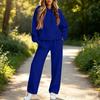 Women's Hooded Two Piece Sweatsuit Set with Pockets Casual Athletic Outfit for Fall Winter