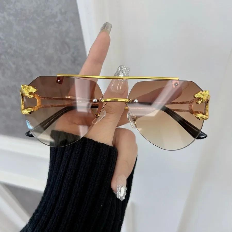 

Colorful Square Sunglasses Women Men Rimless Sun Glasses Female Male Designer Brand Unisex Travel Outdoor Other