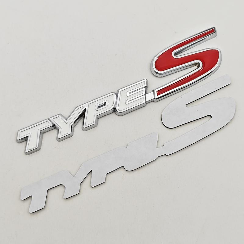 3D Metal Type R S Logo Front Grill Badge Rear Trunk Emblem Sticker Decals For Honda Civic TYPER CRV Accord Fit Car Accessories