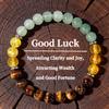 Festive Gifts Green Aventurine Citrine And Tiger Eye Beaded Bracelet Warm Fashion Jewelry For Men And Women Daily Wear Simple Versatile Accessory