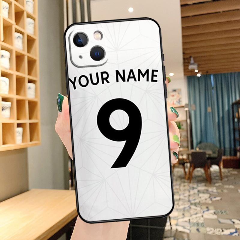 Personalised Football Name Number Phone Case For iPhone 13 12 11 14 15 16 Pro Max XS X XR Plus 12 13 Mini Back Cover