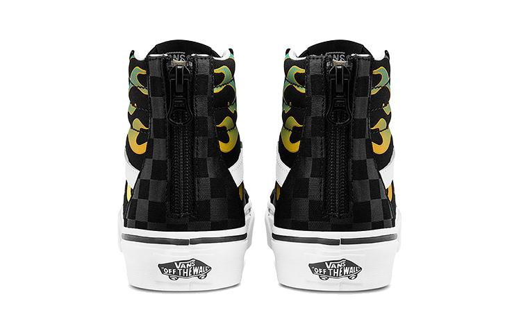 Vans SK8 Zip High top Kids' Skateboarding Shoes Flame Black Children Aged 3 7 Years Old VN0A4BUXESY