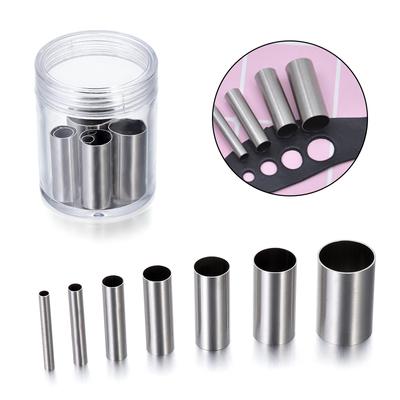 120 Pieces Round Clay Cutters Plastic and Steel Indentation Circle Shape Cutters Mold Ceramics Dotting Tools