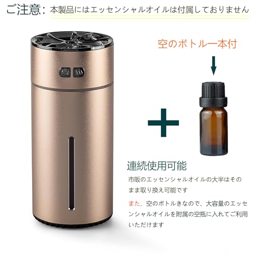GOOMAND Aroma Diffuser, Ultrasonic, Quiet, Automatic ON/OFF, Large Capacity Battery, USB Powered, Car Nebulizer, Aroma, Fragrance, Ambient Light,