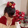 Christmas hairball bow hair band light luxury sweet daily versatile ponytail hair rope design sense niche headrope women