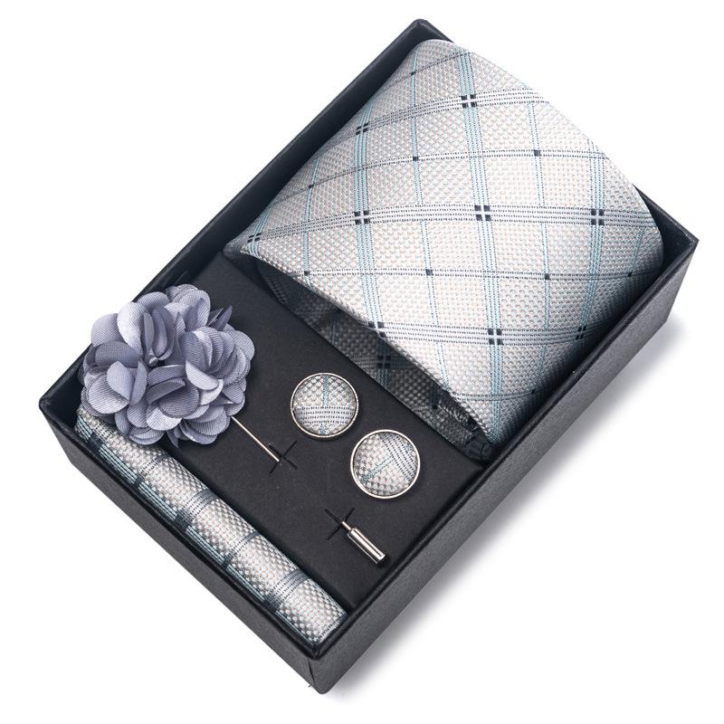 Herren Formale 8cm Krawatte Sechsteiliges Geschenkbox-Set für Bräutigam und Geschäftliche Anlässe