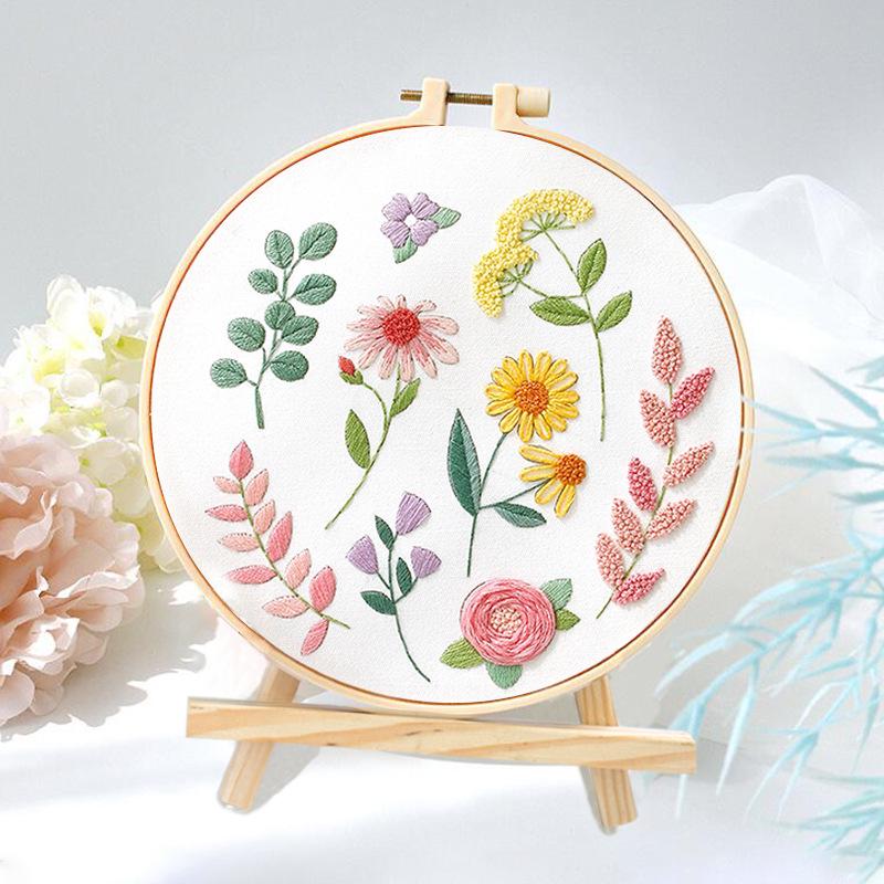 Beginner DIY Embroidery Kit: Su & Xiang Patterns Cross Stitch with French Techniques
