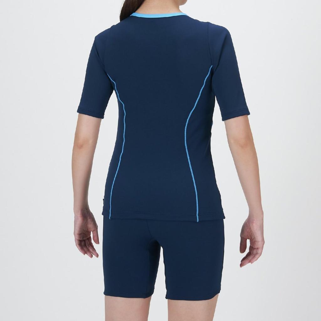 Mizuno Lightweight Size S Women's Swimsuit, Navy/Light Blue,