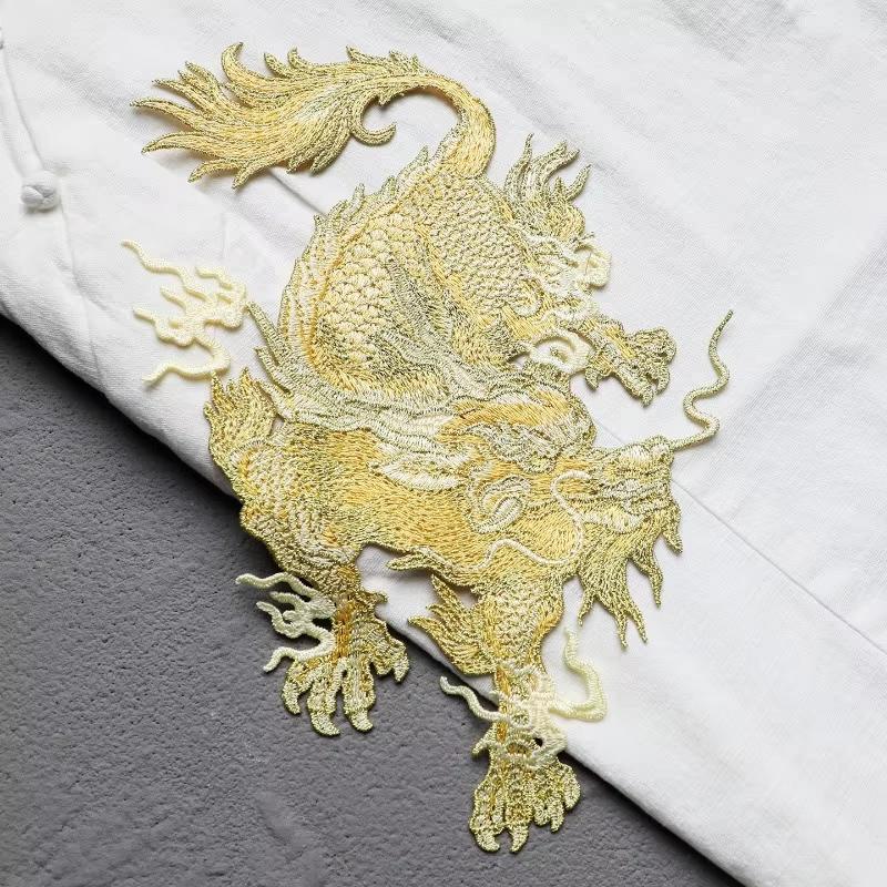 Chinese Style Auspicious Dragon Patches 2 Sizes Kirin Embroidery Patches For DIY Sewing Jacket Fashion Clothes Decor Accessories