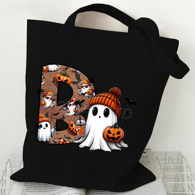 26 Letters Personalized Printing Trend Handbag Commuter Shoulder Bag Canvas Bag