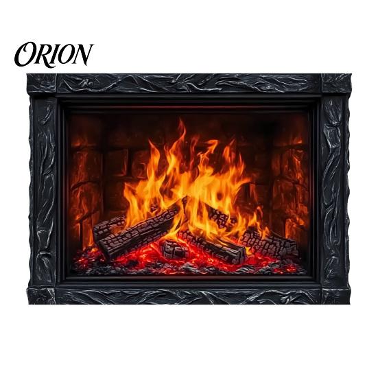 Cozy Living Room Decor Fireplace Flame Wall Decal, Vintage European Background Sticker, Self-Adhesive Waterproof Window Sticker Mural for Dining Space
