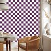 Checkerboard Wallpaper in White, Plum and Purple for Living Room and Bedroom 50x1000