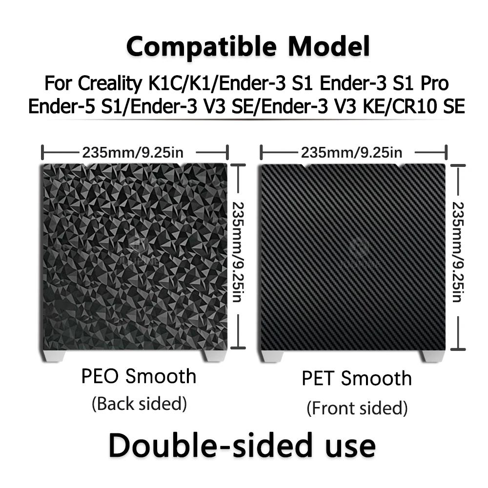 Für Ender 3 V3 SE Bauplatte V3 KE Texturiertes Pei Federstahl 235x235mm Glattes PET PEO Blech Für Creality K1/ Ender 3 S1/S1 Pro