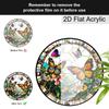 Acrylic Colorful Butterflies and Flowers Suncatcher, Stained Glass Style Window Hanging Ornament for Nature and Garden Lovers