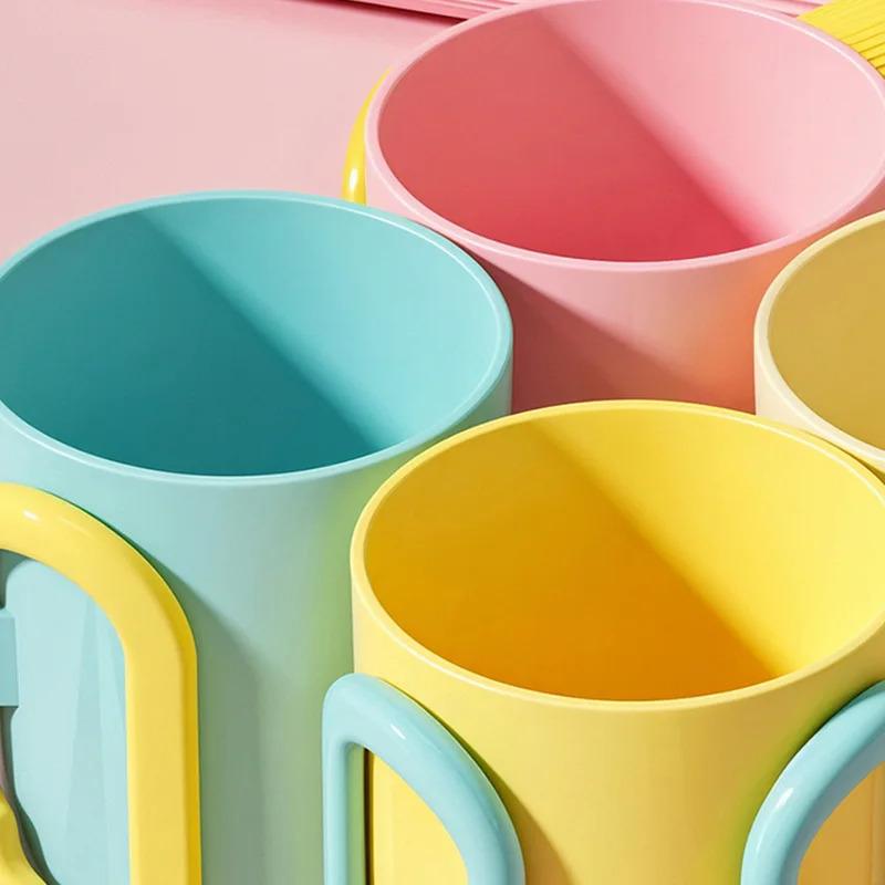Cute Solid Color Ceramic Toothbrush Cup, Nordic Minimalist Bathroom Tumbler for Home Dorm Kids