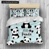 Panda King Full Bedidng Set Kids Romantic Bedding Set Cartoon Animal Duvet Cover Bicycle Balloon Dragonfly Polyester Quilt Cover