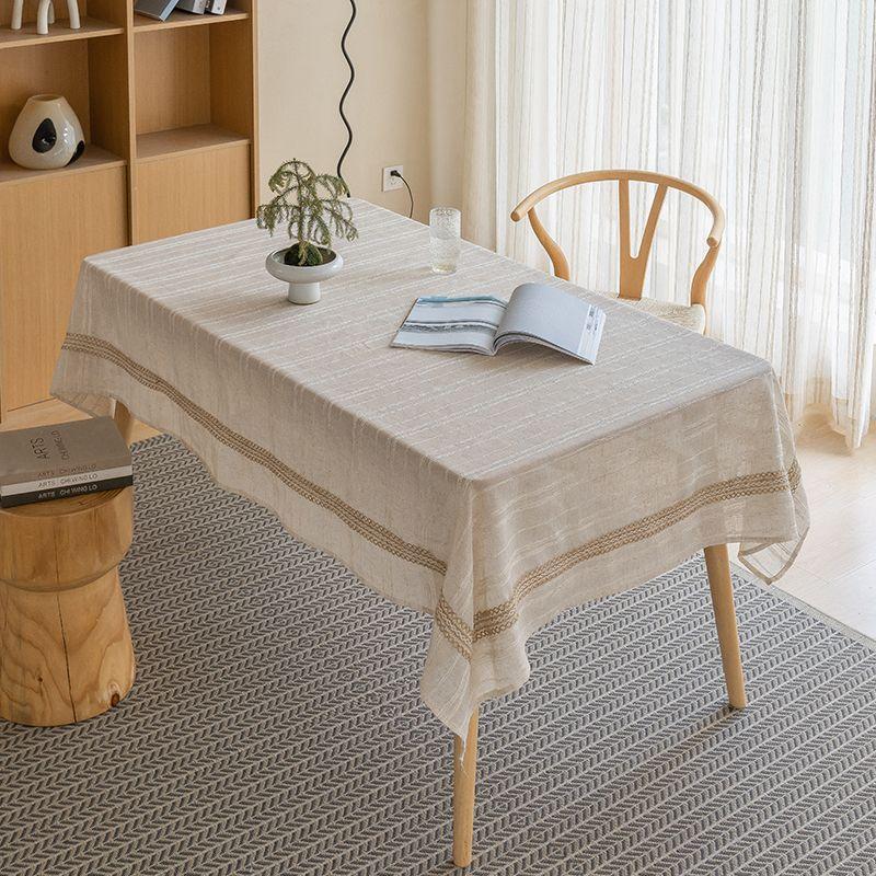 

Color Tablecloth All Year Round Neutral Fabrics Dining Table Coffee Table Cloth Accessible Luxury Fancy Rectangular Table Mat Side Cabinet Cover Cloth [Shao] Ma casual line tablecloth 70*70cm