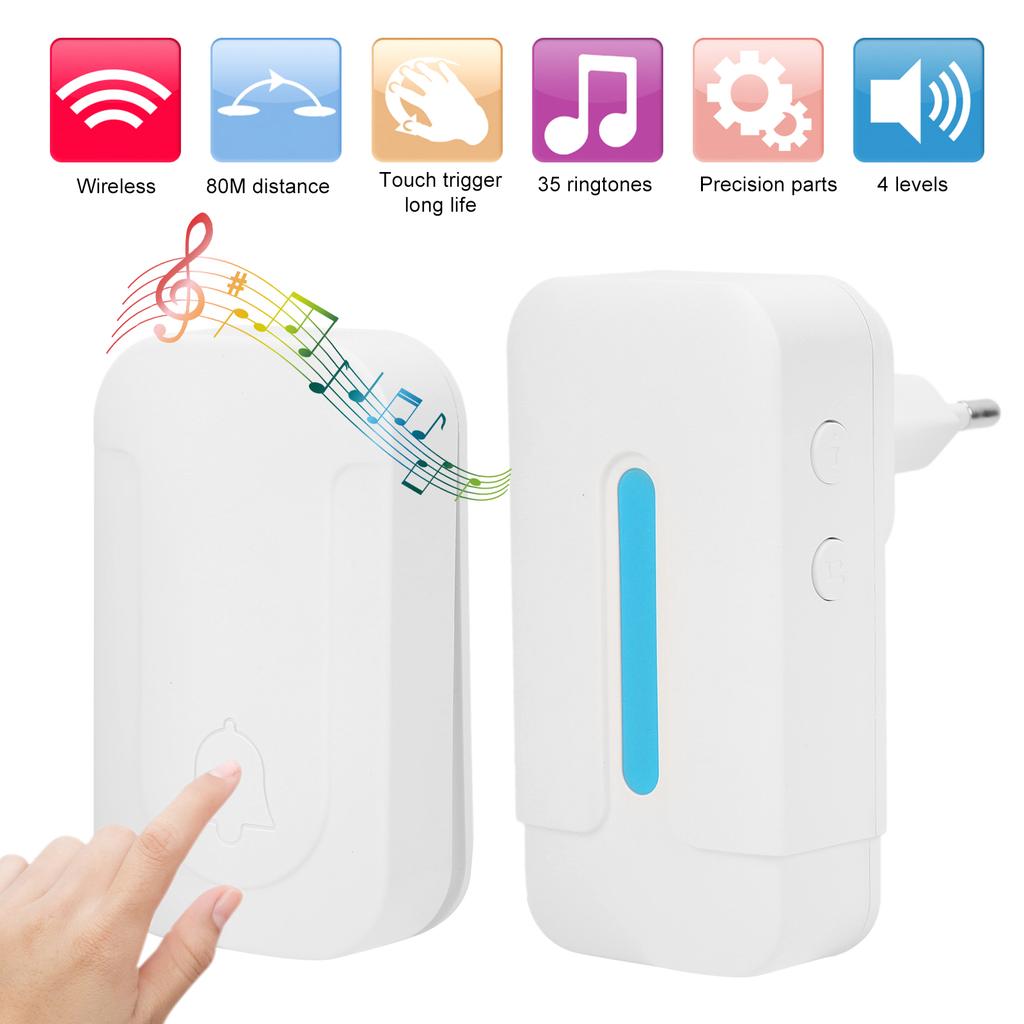 Intelligente Drahtlose Türklingel Selbstversorgter Summer Fernbedienung Induktion Wasserdicht