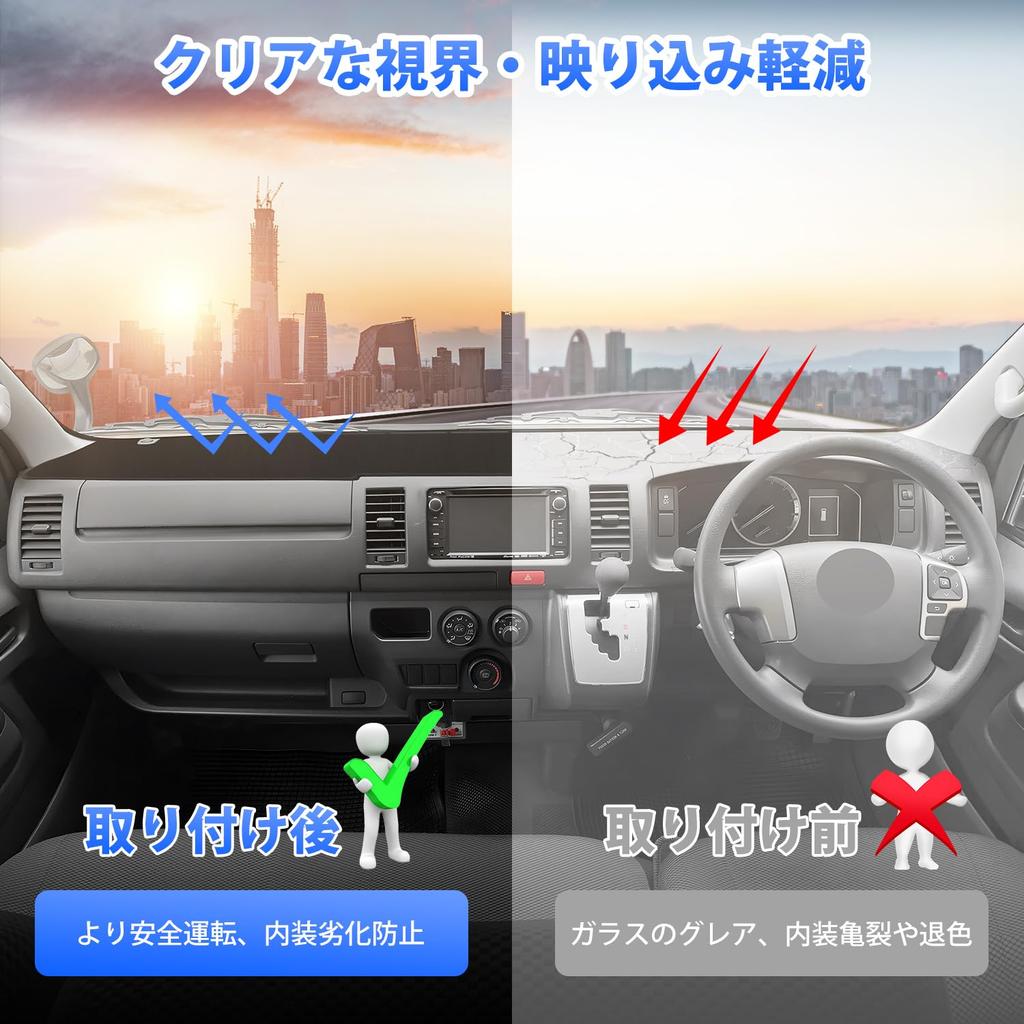 Virauto Toyota Compatible Hiace 200 Series Dashboard Mat Wide Body Dashboard Cover Design Dash Mat HIACE 200 August 2004 Present Sun Protection