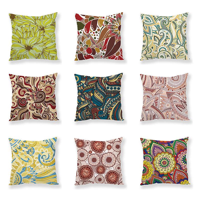 Art Flower Pillow Creative Car Sofa Cushion Digital Print Pillow Cover