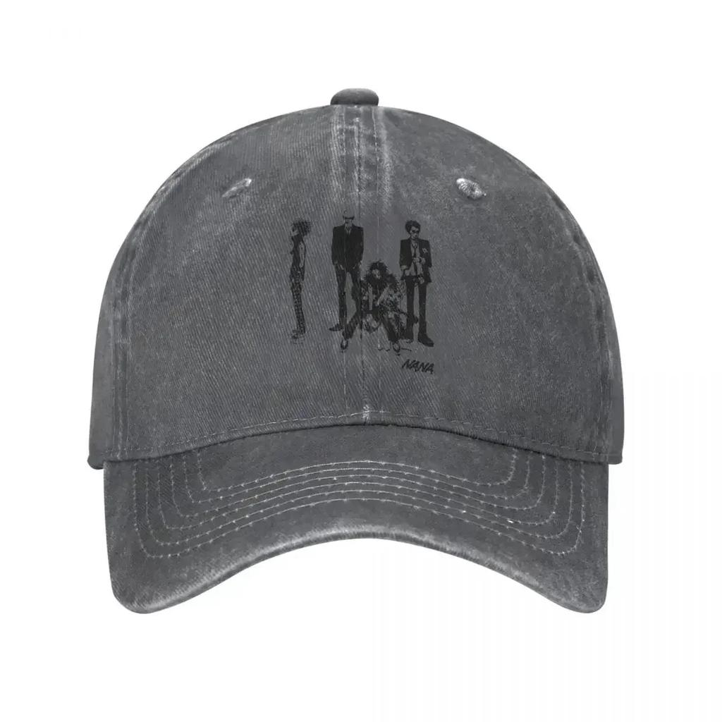 NANA Osaki BAND Black Stones Baseball Caps Vintage Distressed Washed Manga Anime Sun  Unisex Outdoor Activities Hats
