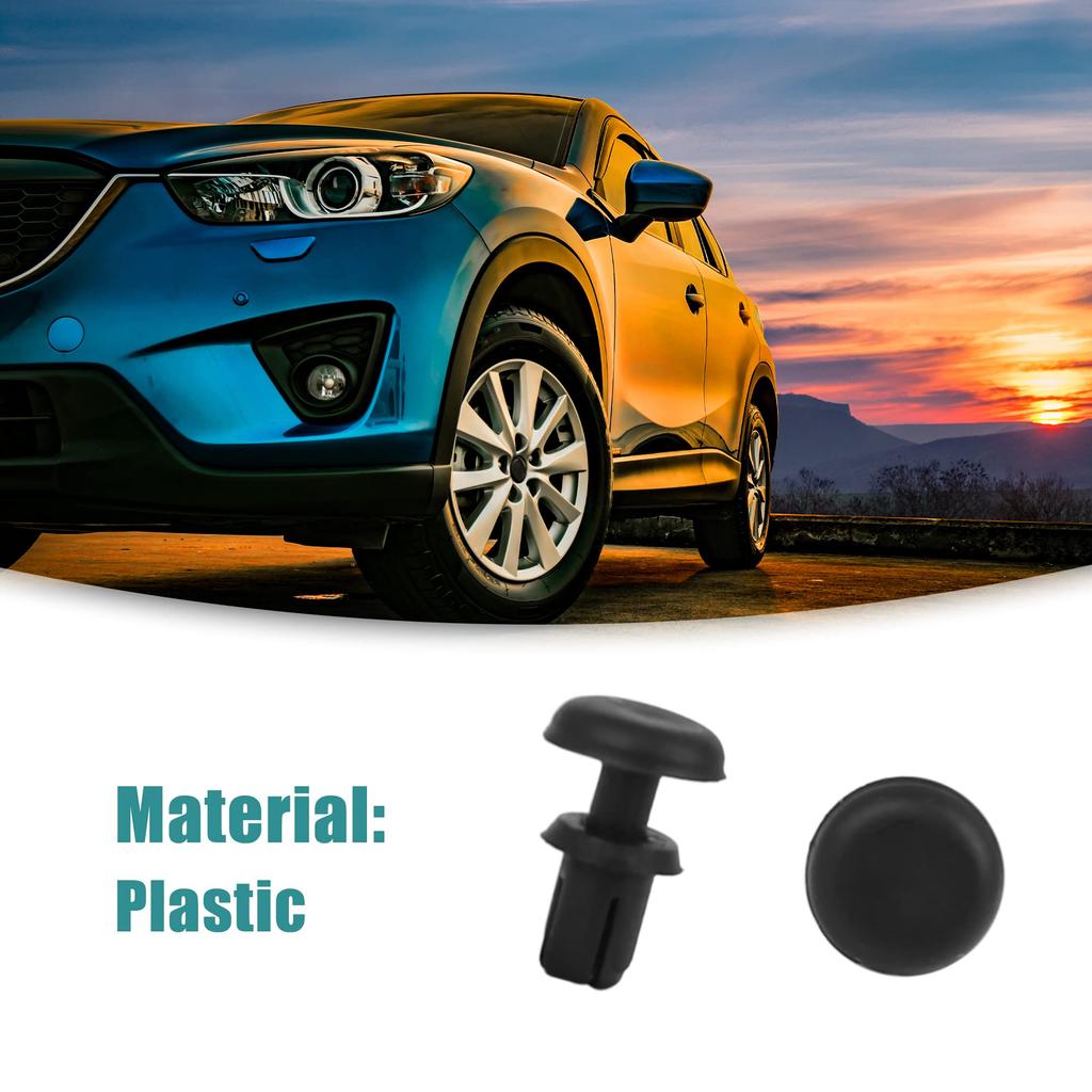 ACROPIX 30pcs Push Rivet Tool Screen Door Panel Retainer Fastener Clip Door Visor Universal Plastic Rivets Push Type 4mm Black