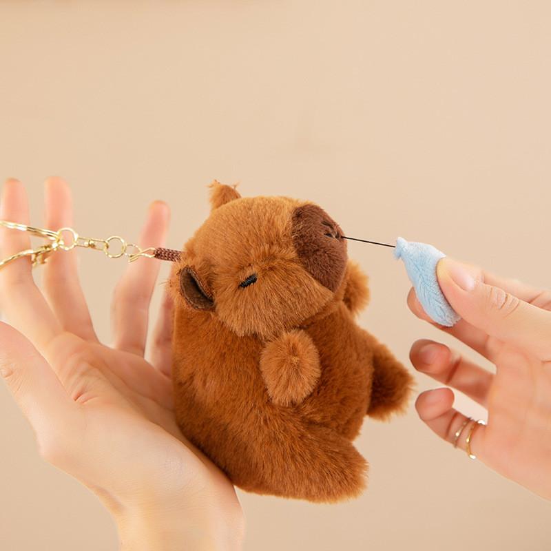 Cartoon Animal Plush Toy Capybara Rabbit Soft Filling Doll Backpack Keychain