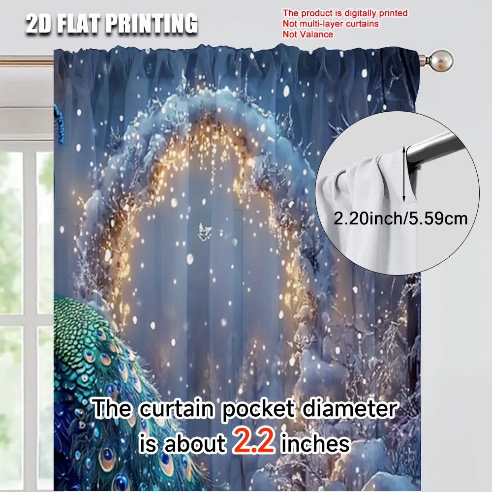 2pcs   Popular Curtains  print Peacock Theme Polyester (without rod) Art Deco Festive for Living Room   Bedroom & Home