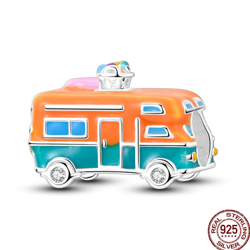 Cuivre Scintillant Zircone Sortie Printanière Série Moto Breloques Perles Ajustement Parfait Pan Bracelet Original à Breloques