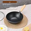 Compact Iron Wok for One-Person Stir-Fry, Non-Stick, No Coating, Universal for Induction & Gas Stoves